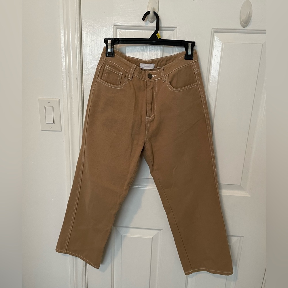 Oak + Fort High Rise Tan Jeans